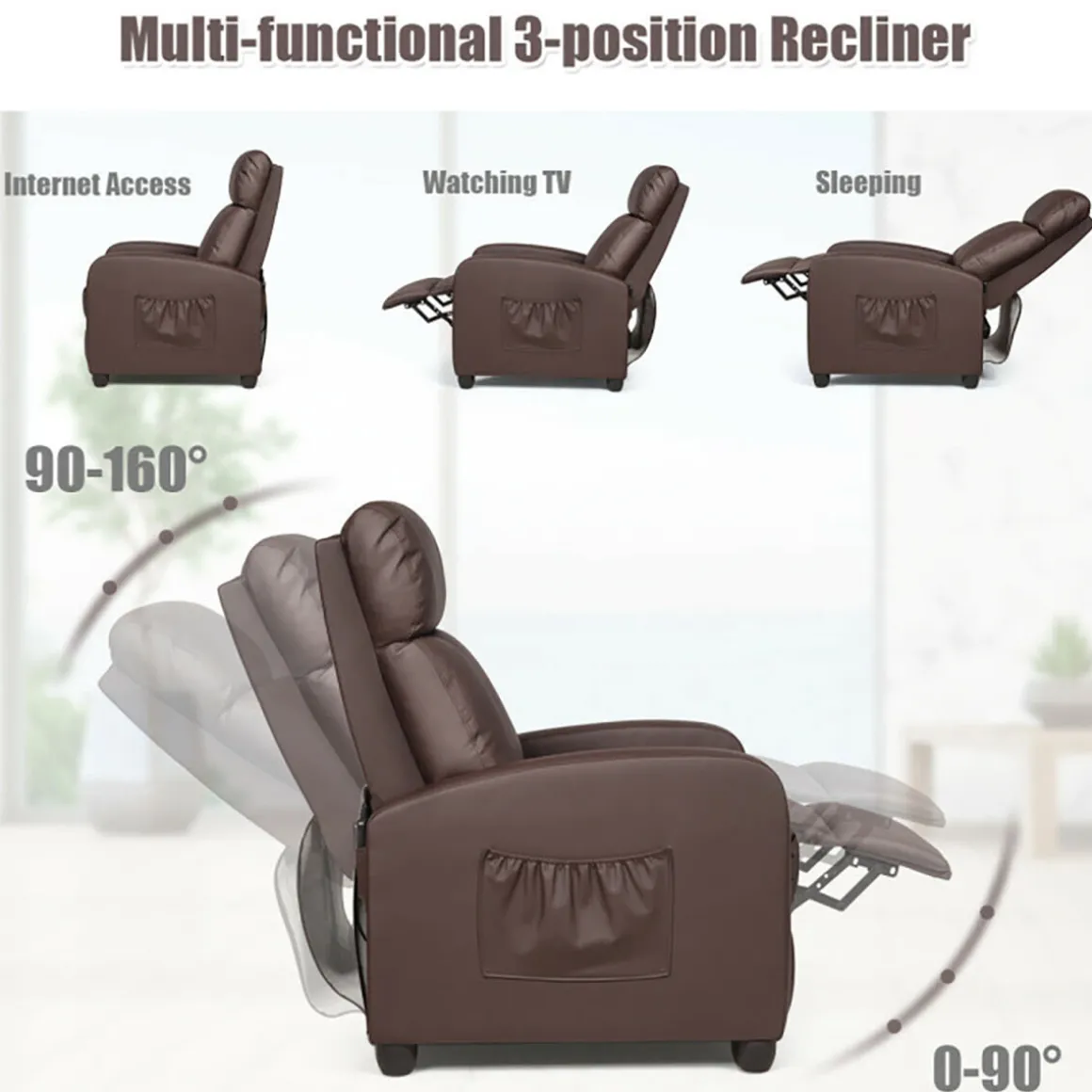 Wingback Massaging Recliner Chair