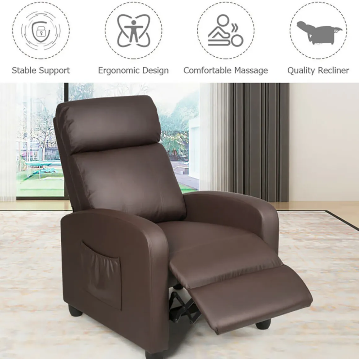 Wingback Massaging Recliner Chair