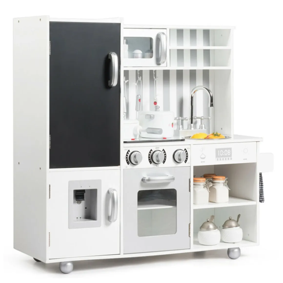 Wooden Pretend Play Kitchen with Sound