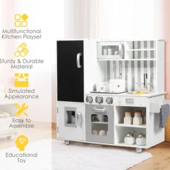 Wooden Pretend Play Kitchen with Sound