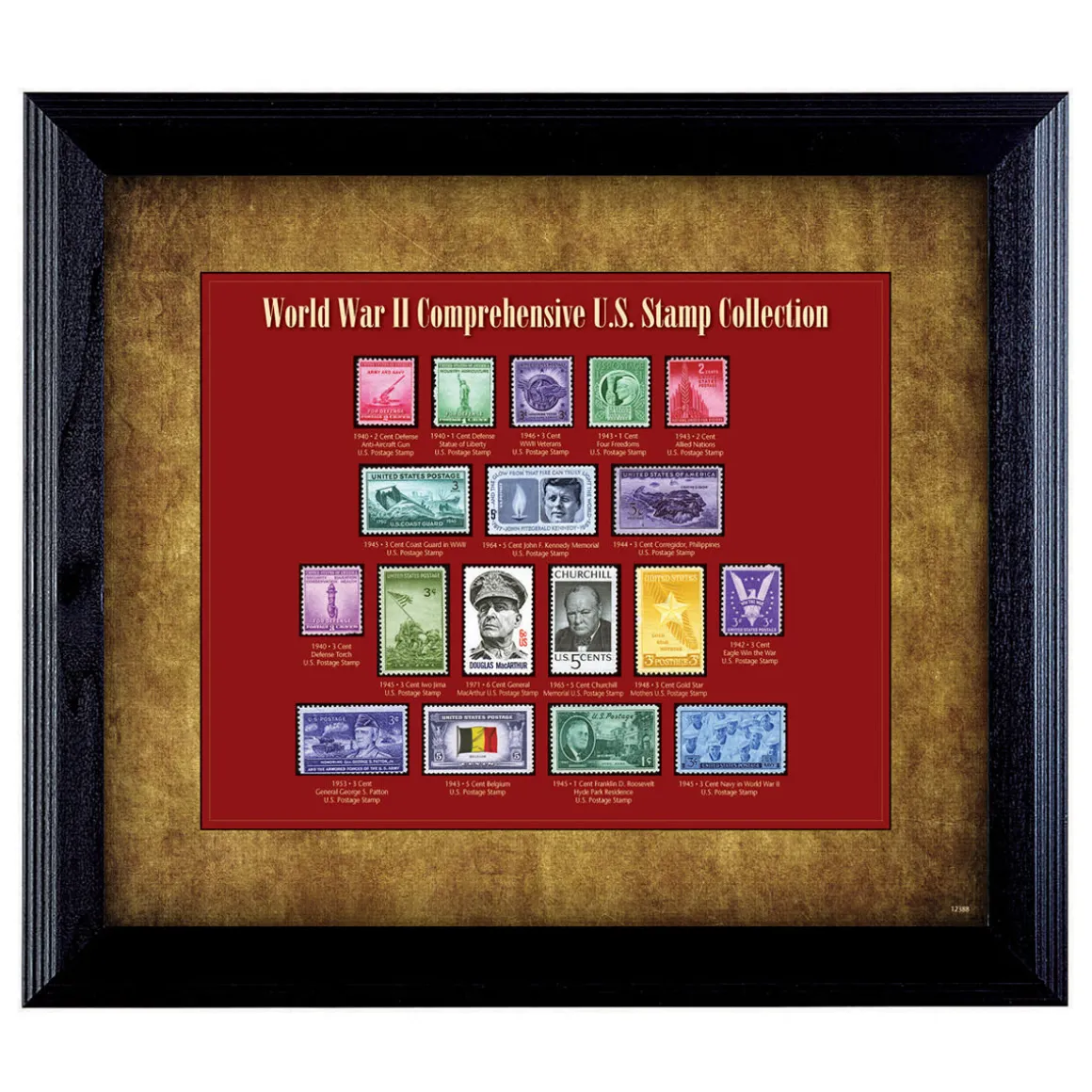 World War II U.S. Stamp Collection Frame