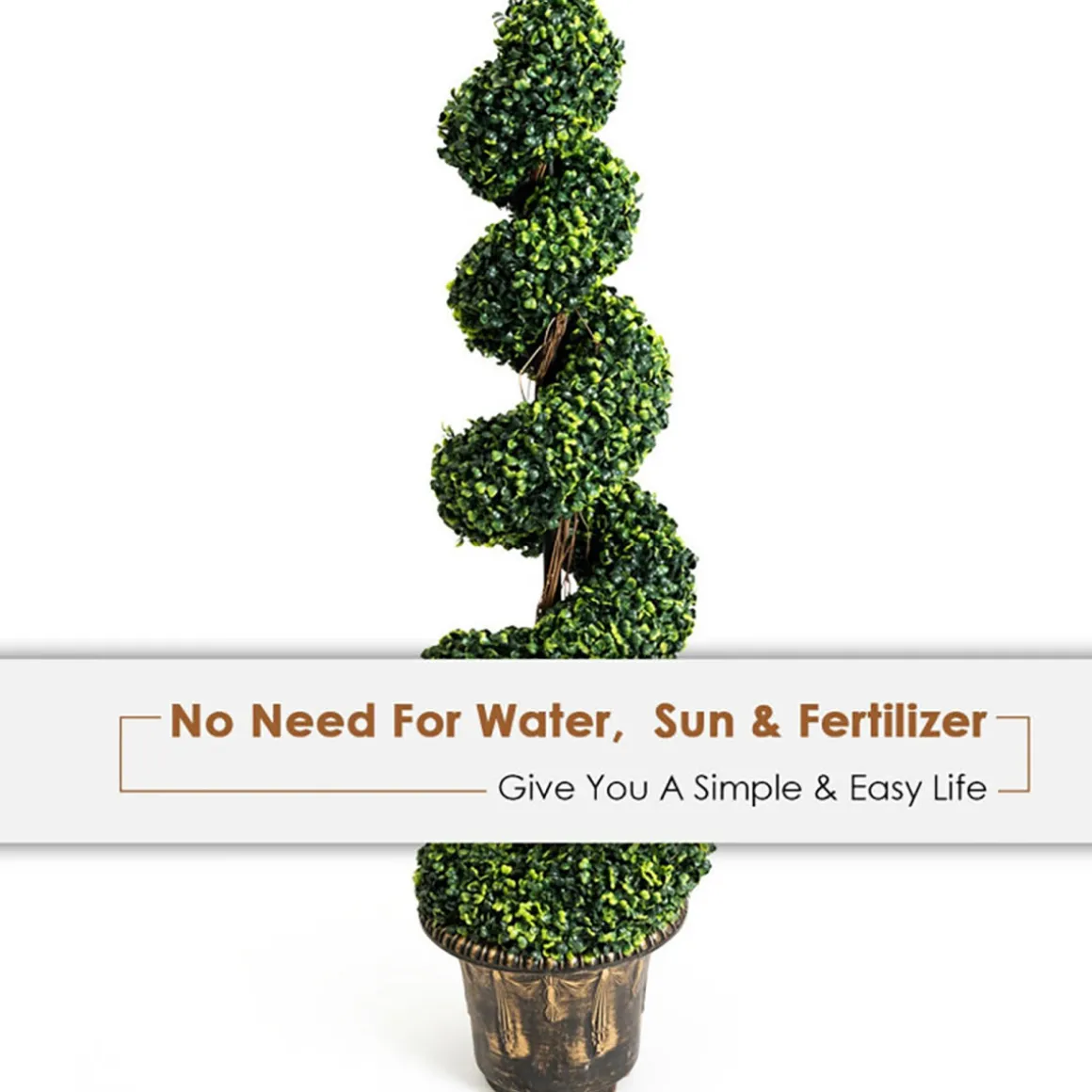 4' Artificial Boxwood Spiral Topiary Trees (Set of 2)