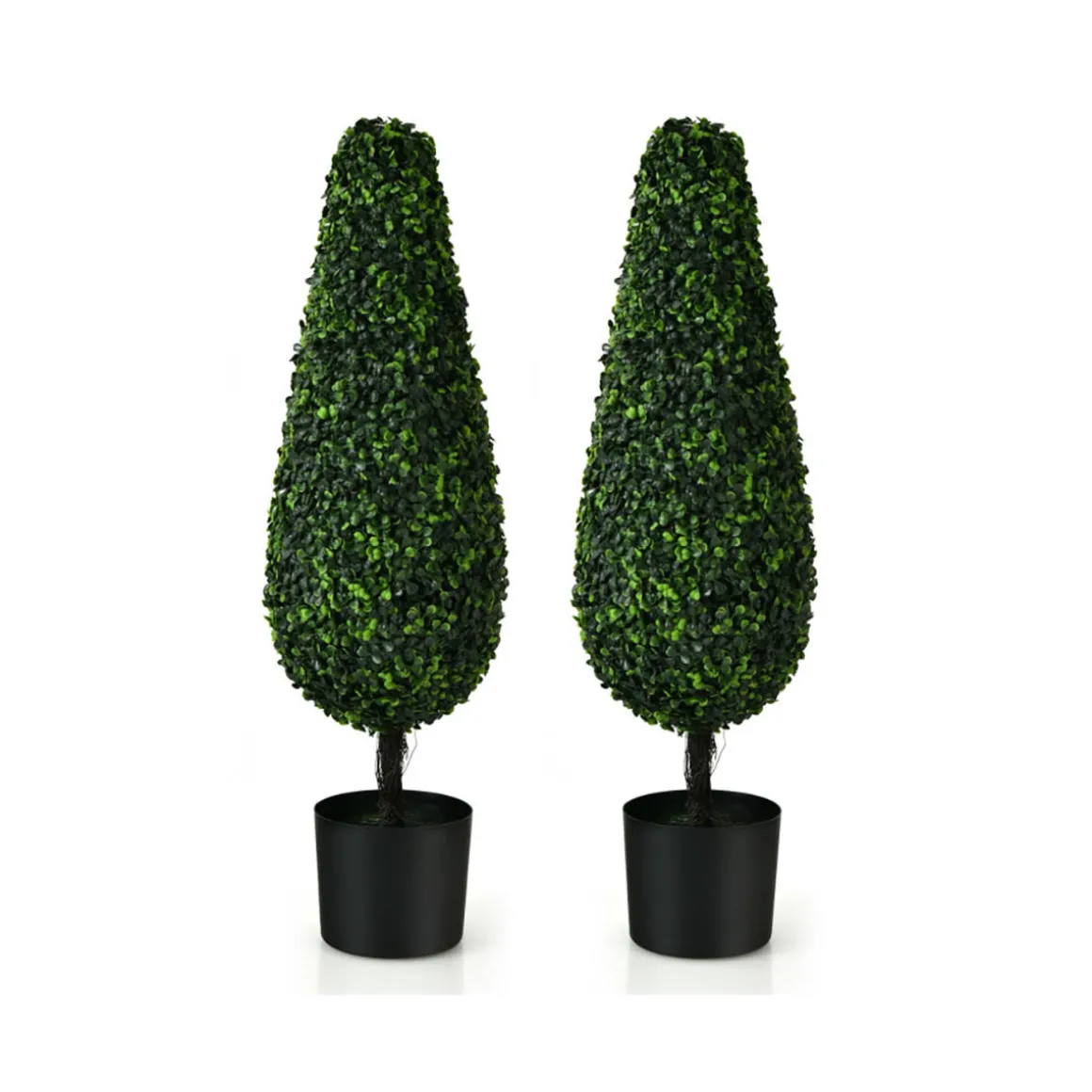 3' Artificial Boxwood Tower Topiary Trees (Set of 2)