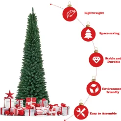 7' Artificial Pencil Christmas Tree