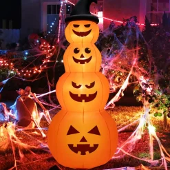 8' Inflatable Halloween Pumpkin Stack