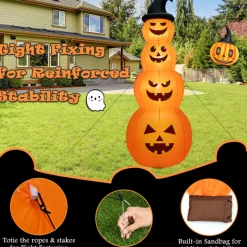8' Inflatable Halloween Pumpkin Stack