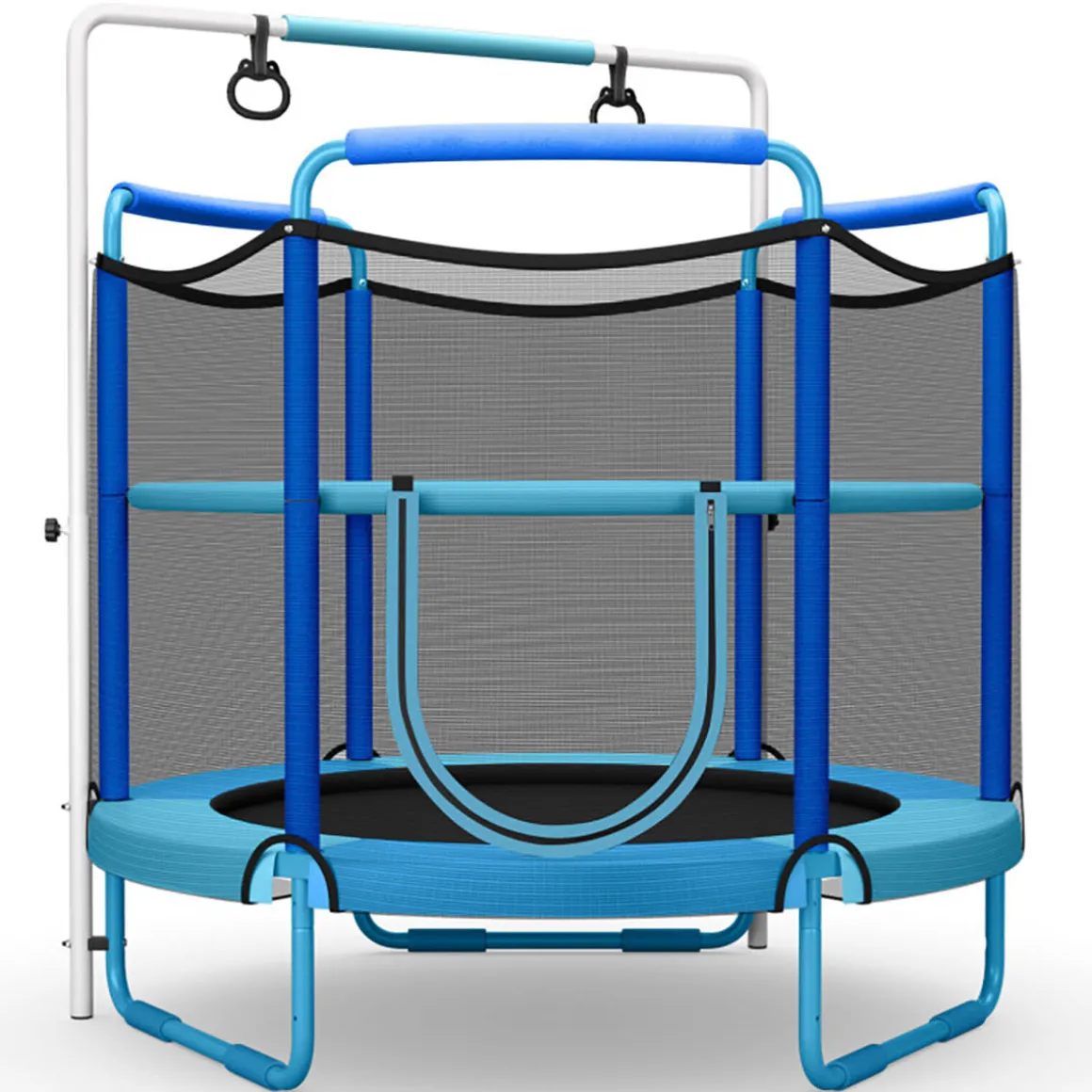 5' Kids 3-in-1 Game Trampoline with Enclosure Net Spring Pad