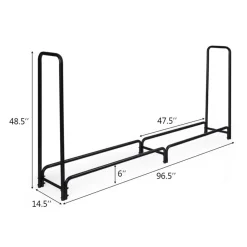 8' Outdoor Steel Firewood Log Rack