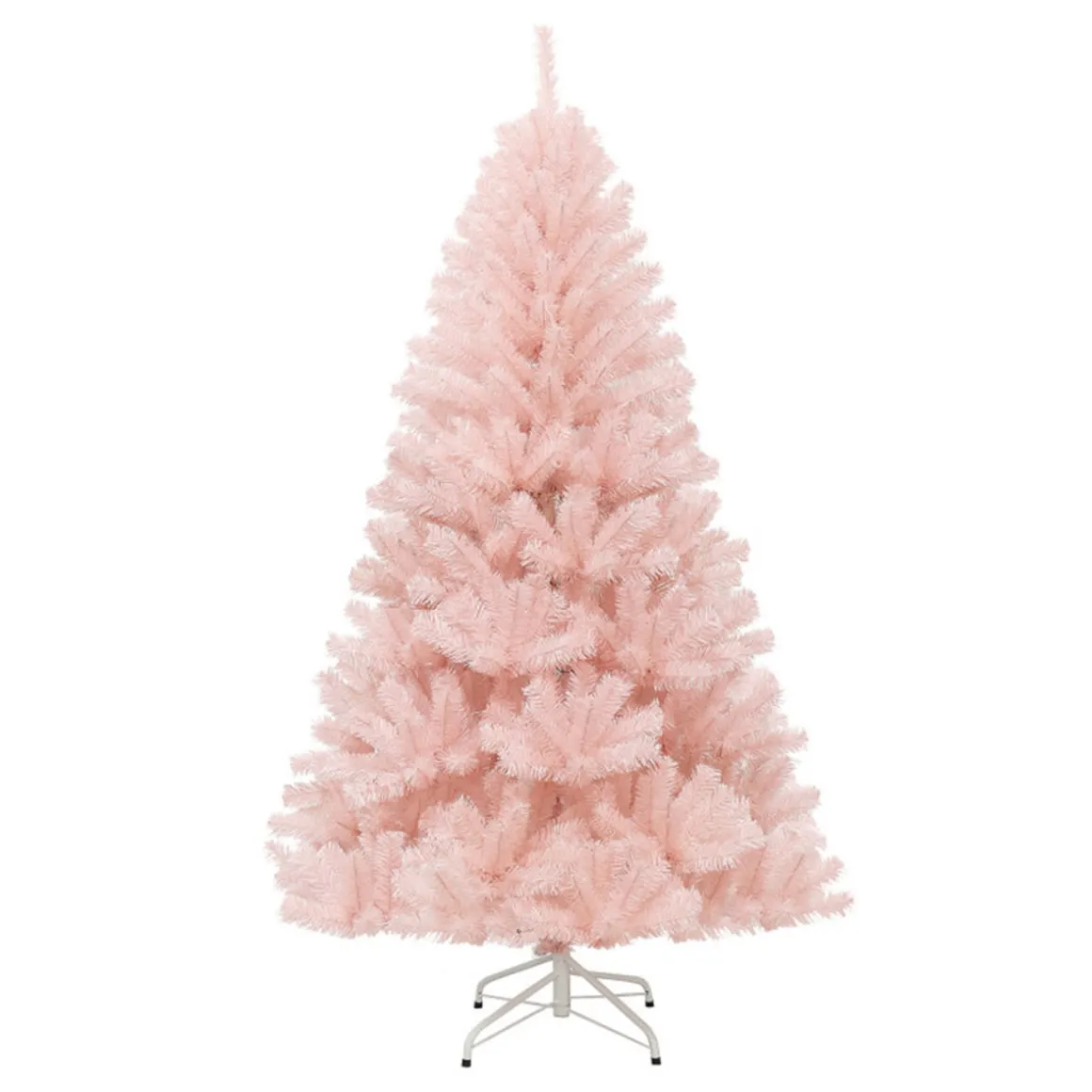 6' Pink Pre-Lit Artificial Hinged Fur Christmas Tree