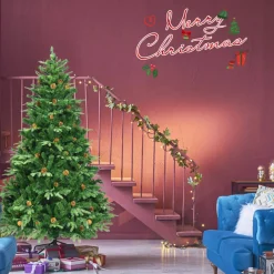 7' Pre-Lit Artificial Christmas Tree with Pinecones