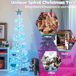 7' Pre-Lit Spiral Christmas Tree Decoration