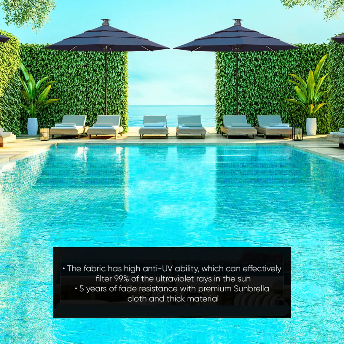 11' Smart Outdoor Umbrella