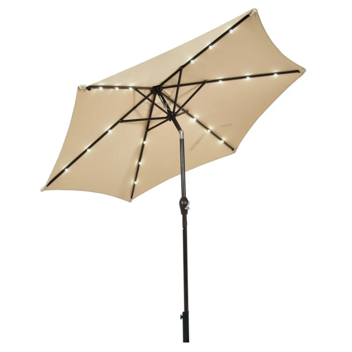 9' Solar LED Lighted Patio Table Umbrella