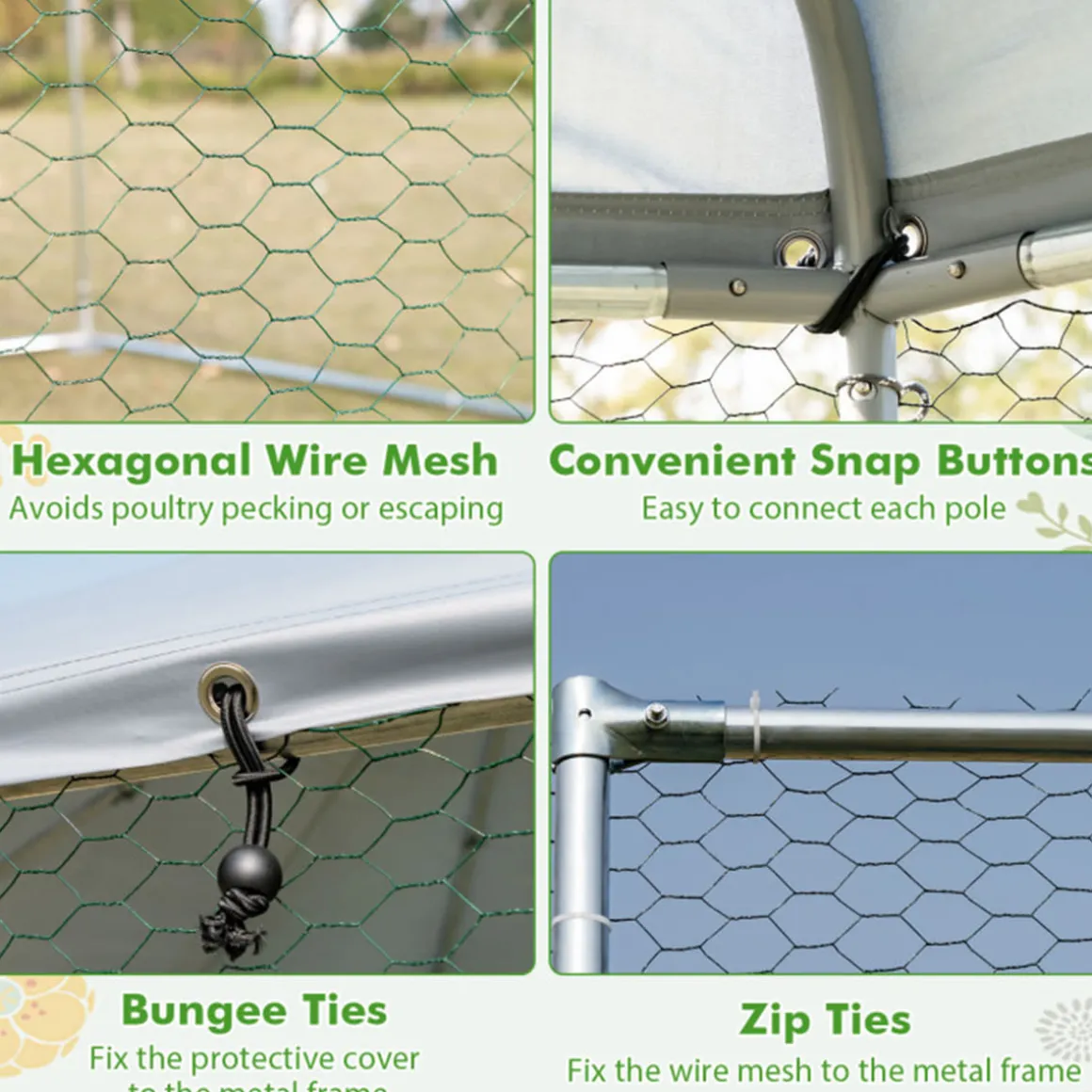13' Wire Mesh Hexagonal Chicken Coop