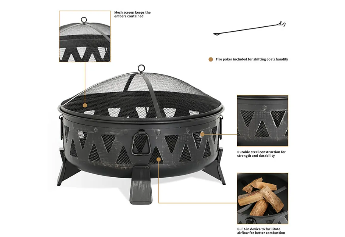 30'' Antique Wood-Burning Fire Pit