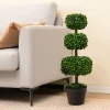 35'' Artificial Boxwood Topiary Ball Tree with Cement Pot