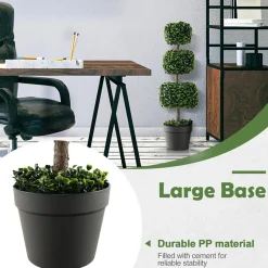 35'' Artificial Boxwood Topiary Ball Tree with Cement Pot