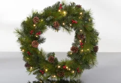 30'' Cordless Pre-Lit Indoor/Outdoor Wreath
