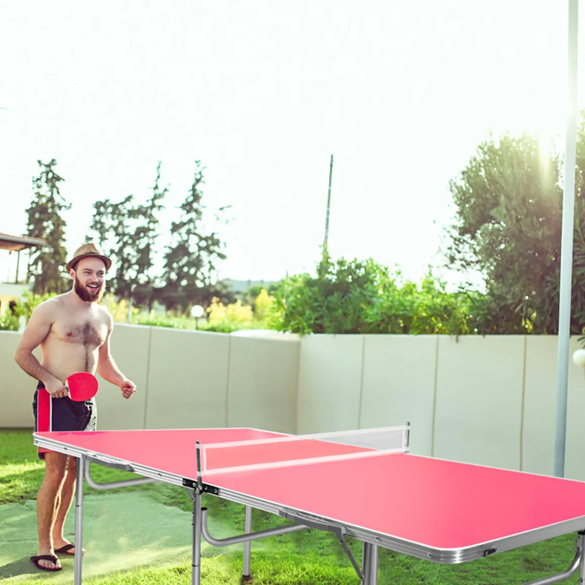 60'' Folding Ping Pong Table Game Set