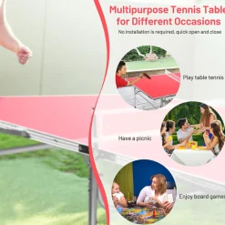 60'' Folding Ping Pong Table Game Set