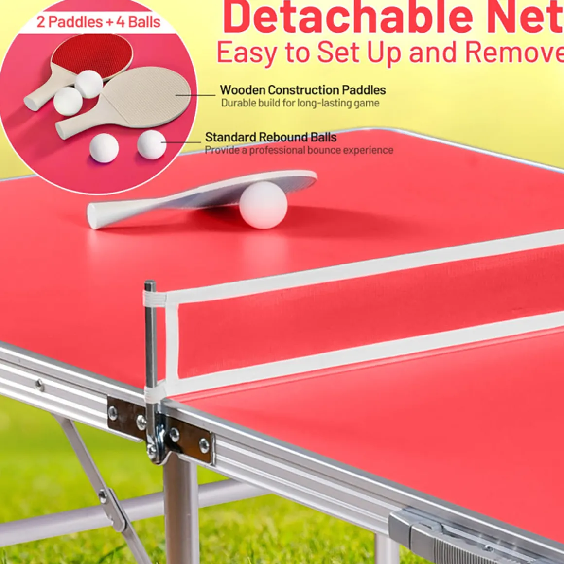 60'' Folding Ping Pong Table Game Set