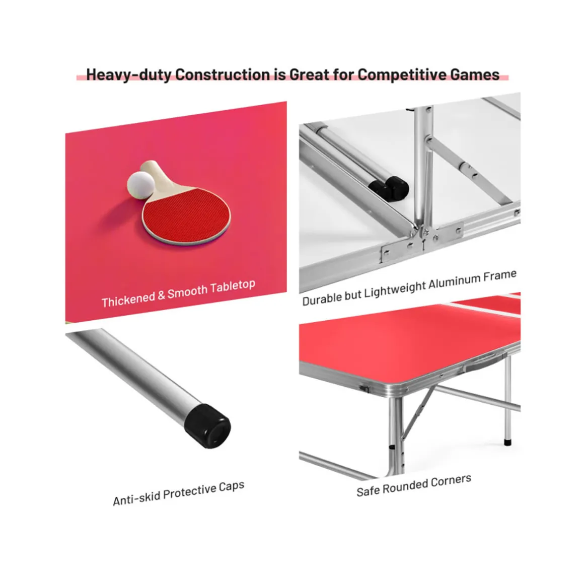60'' Folding Ping Pong Table Game Set