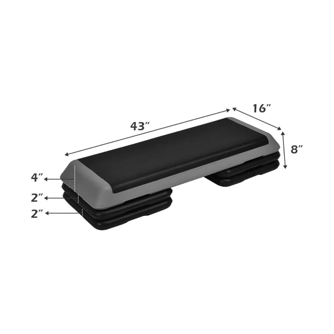 43'' Height Adjustable Fitness Aerobic Step Platform