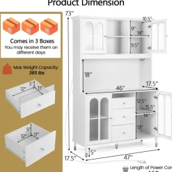 73'' Kitchen Pantry Storage Cabinet