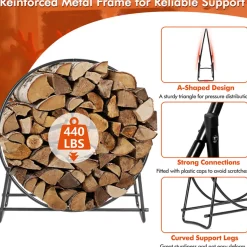 40'' Log Hoop Firewood Storage Rack