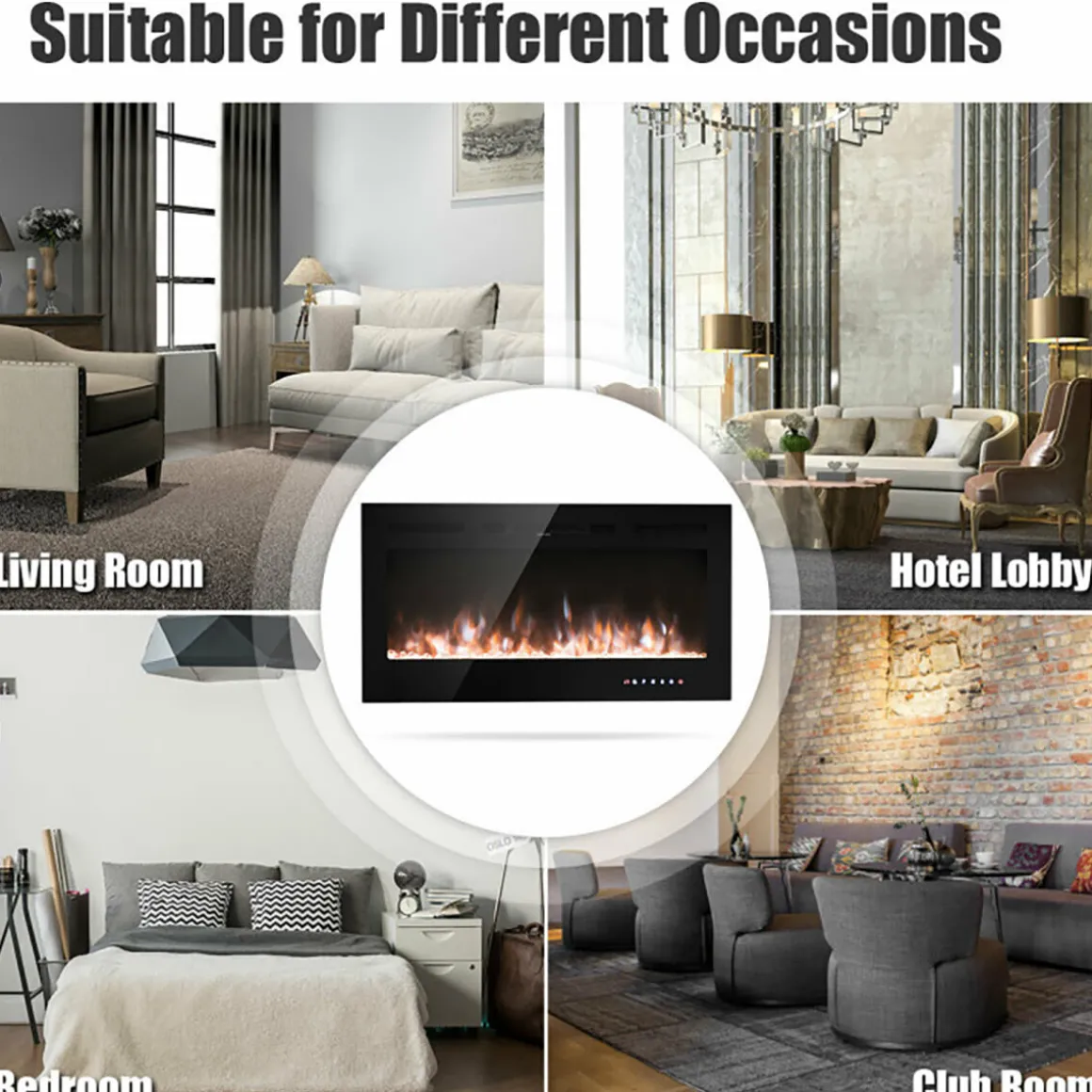 40'' Recessed Electric Fireplace