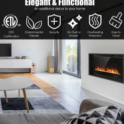 40'' Recessed Electric Fireplace