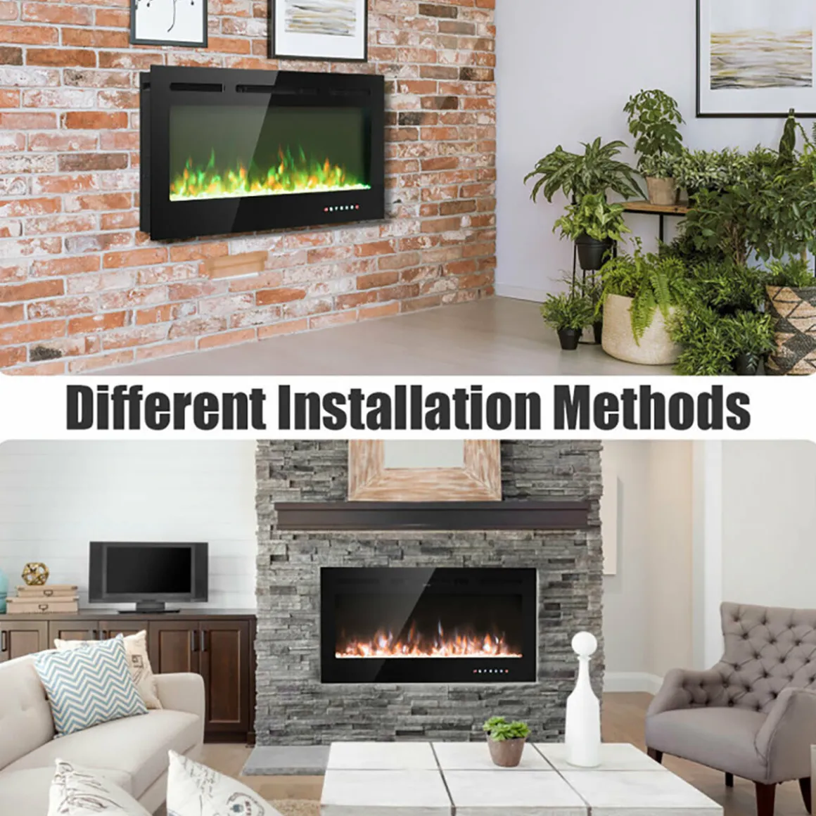 40'' Recessed Electric Fireplace