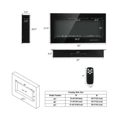 40'' Recessed Electric Fireplace