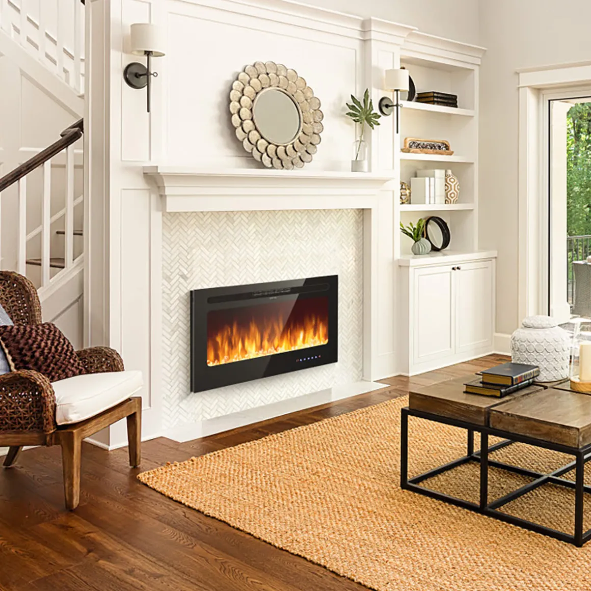 36'' Recessed/Wall-Mounted Electric Fireplace