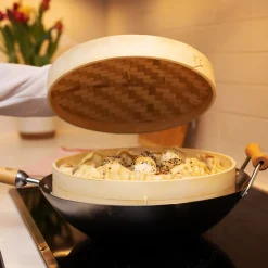 12'' 2-Tier Bamboo Steamer Baskets