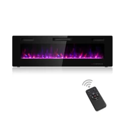 60'' Ultra-Thin Recessed/Wall-Mounted Electric Fireplace