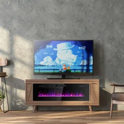 60'' Ultra-Thin Recessed/Wall-Mounted Electric Fireplace